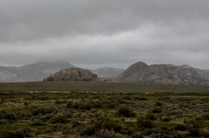 Wyoming landscape in the rain